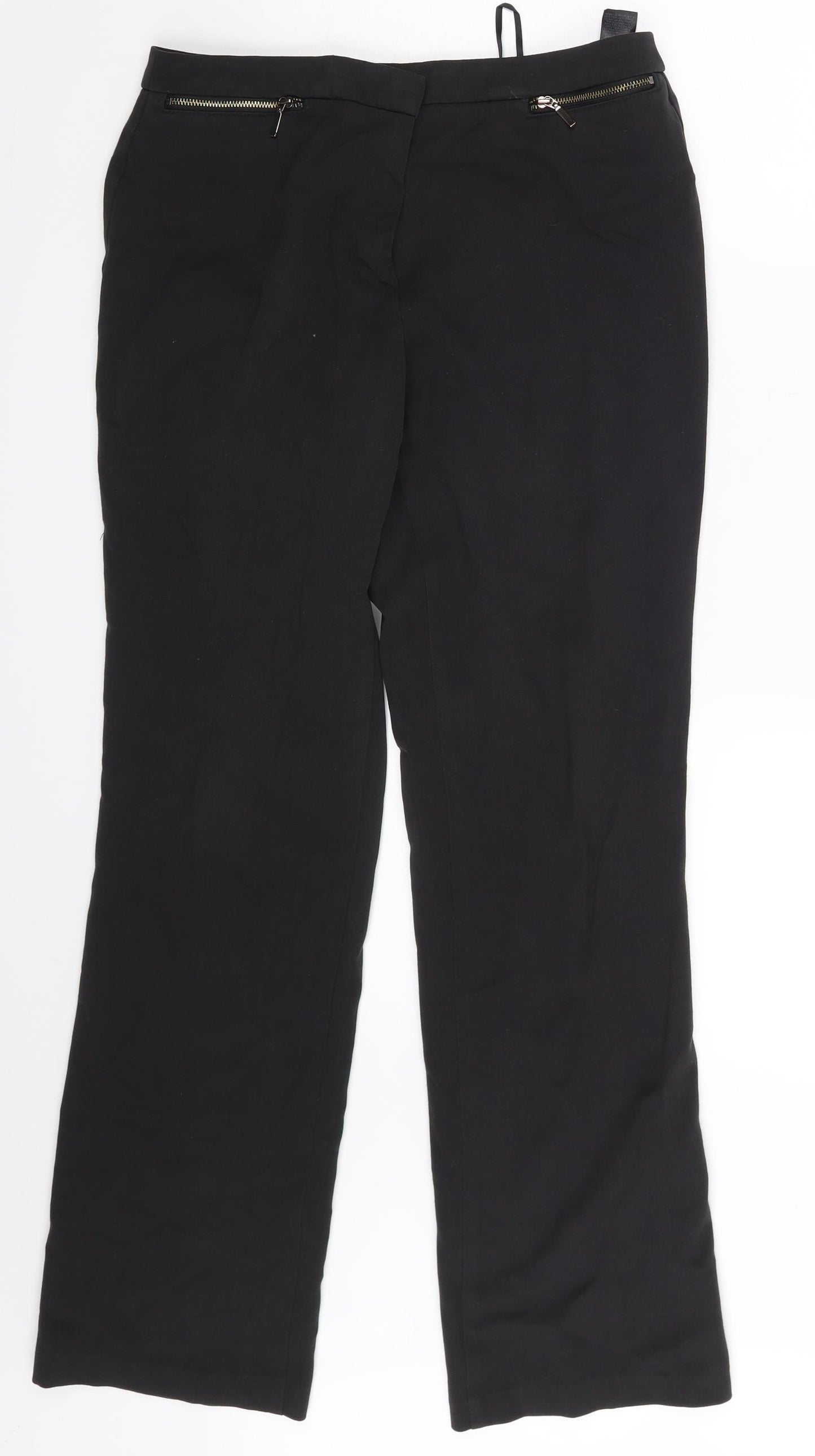 M&S Womens Black   Trousers  Size 10 L27.5 in