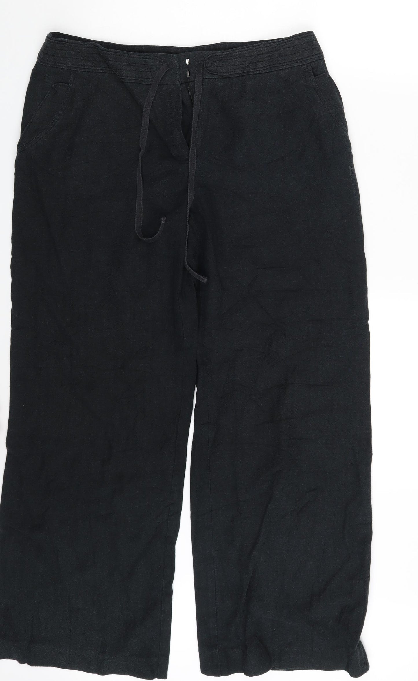 M&S Womens Black   Sweatpants Trousers Size 14 L27 in