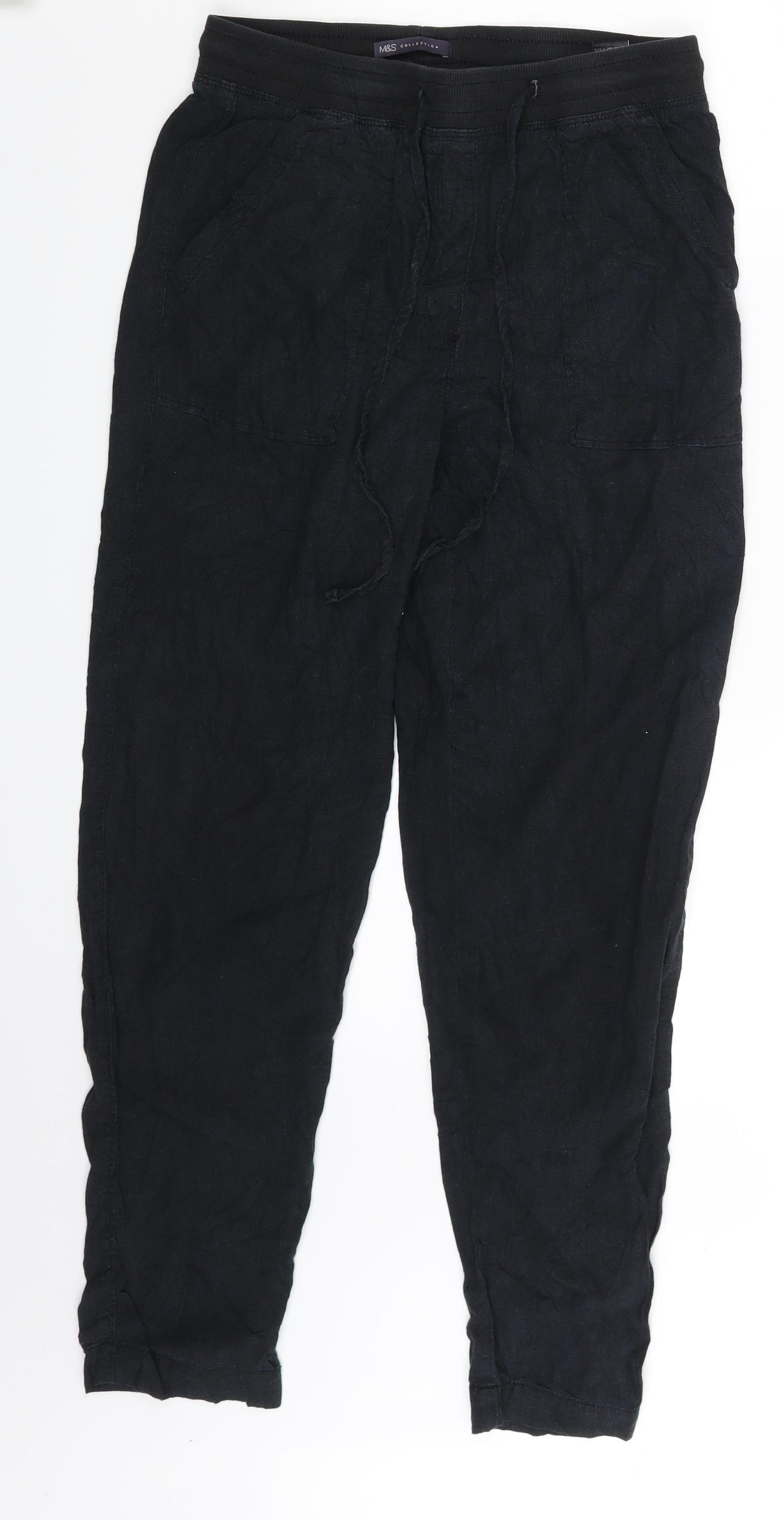 M&S Womens Grey   Trousers  Size 8 L26 in