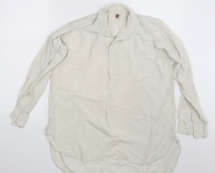 Tabaro Womens Ivory Basic Button-Up One Size