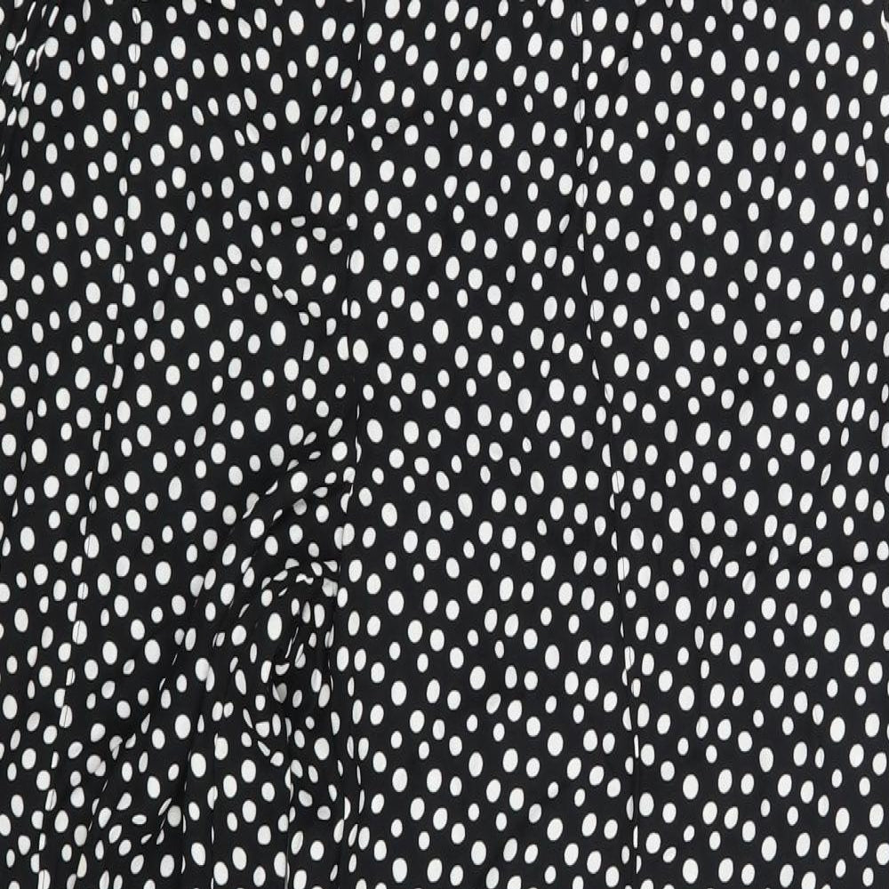 M&S Womens Black Polka Dot  Sweatpants Trousers Size 14 L27 in