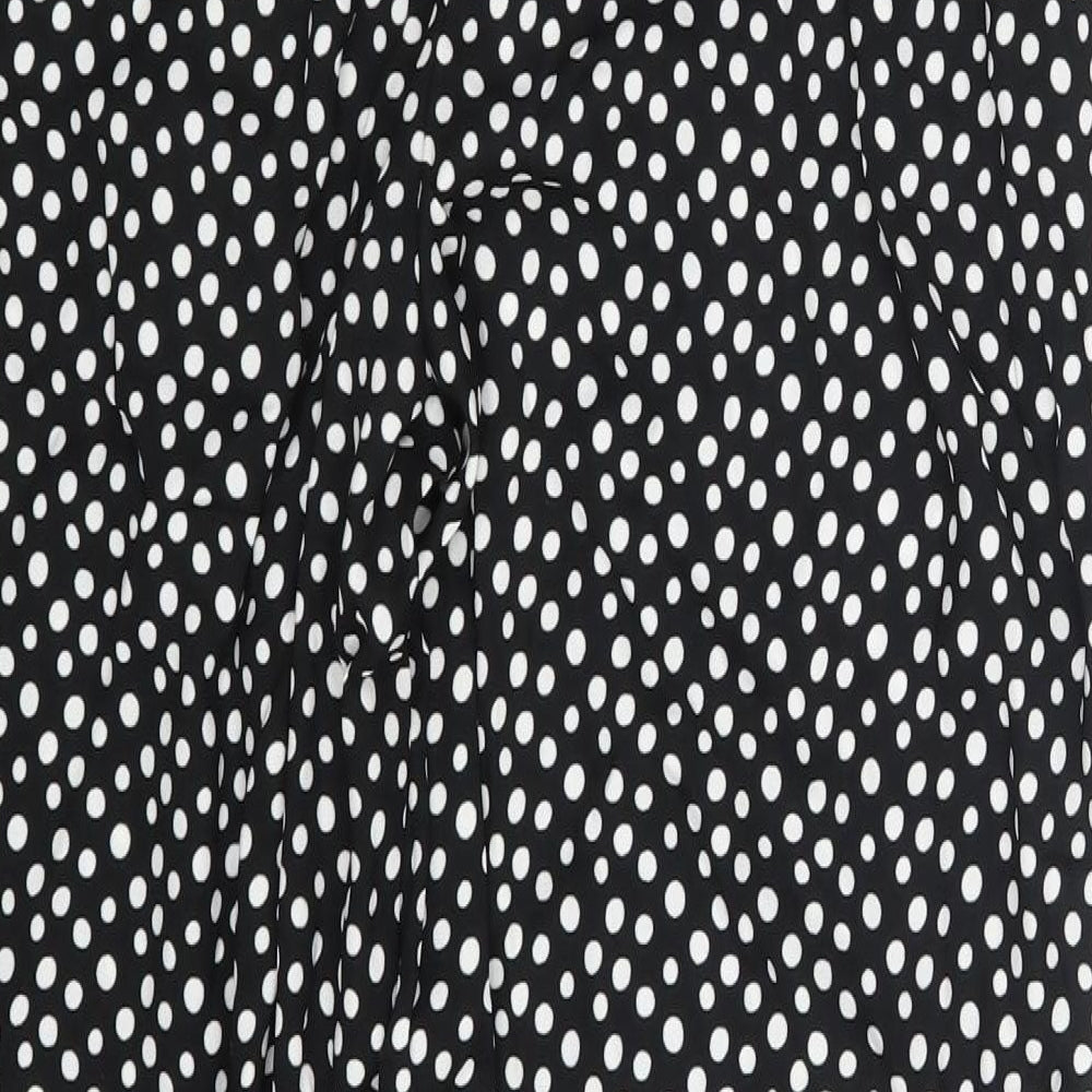 M&S Womens Black Polka Dot  Sweatpants Trousers Size 14 L27 in