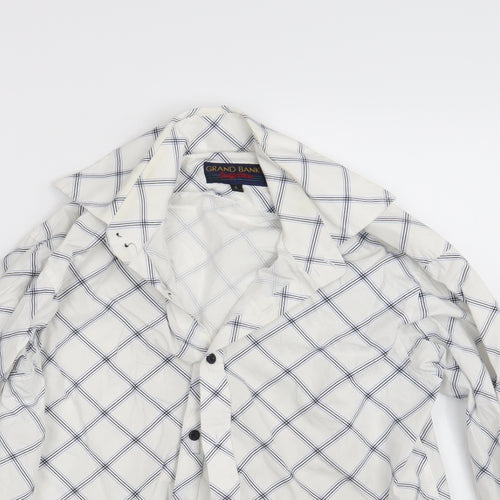 Grand Banks Mens White Check   Button-Up Size S
