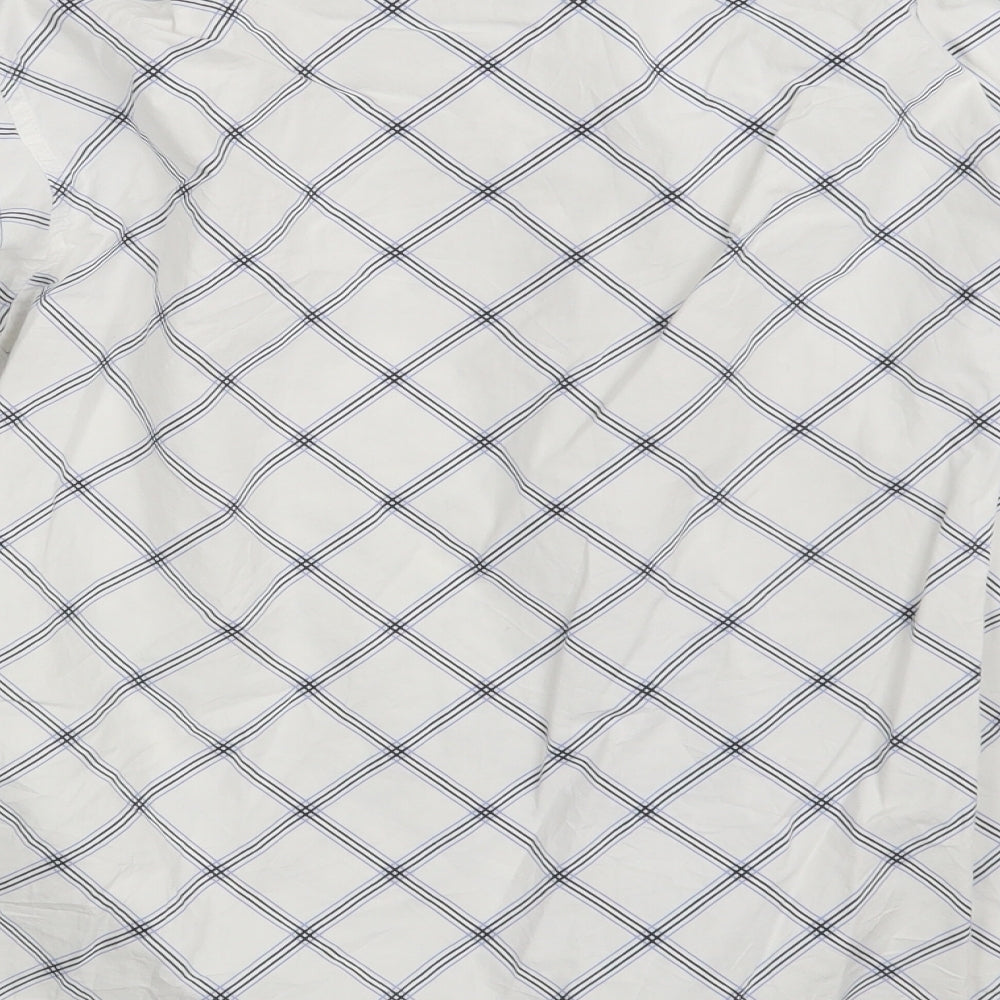Grand Banks Mens White Check   Button-Up Size S