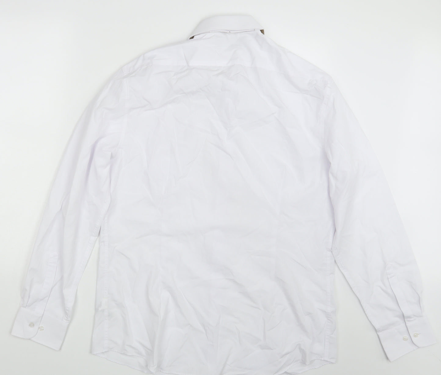 M&S Mens White    Button-Up Size 17.5