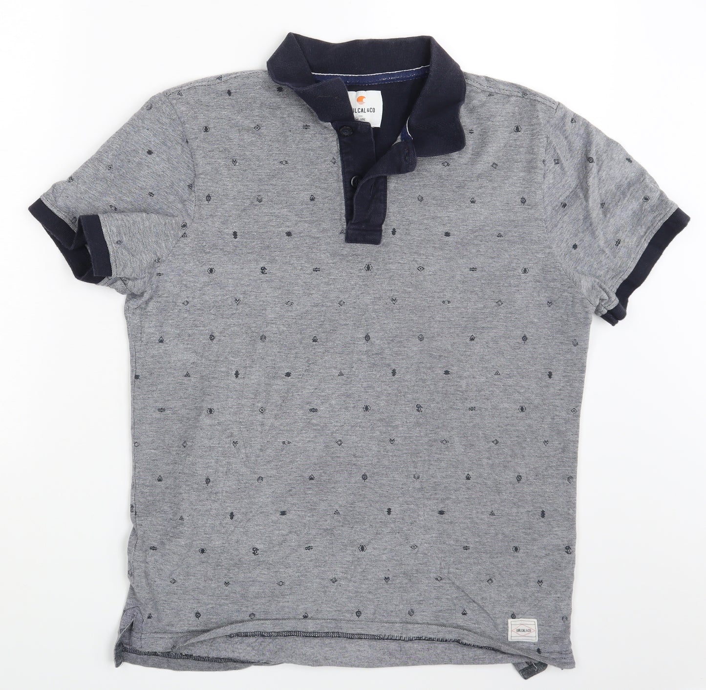 SoulCal & Co Mens Grey Polka Dot   Polo Size XL