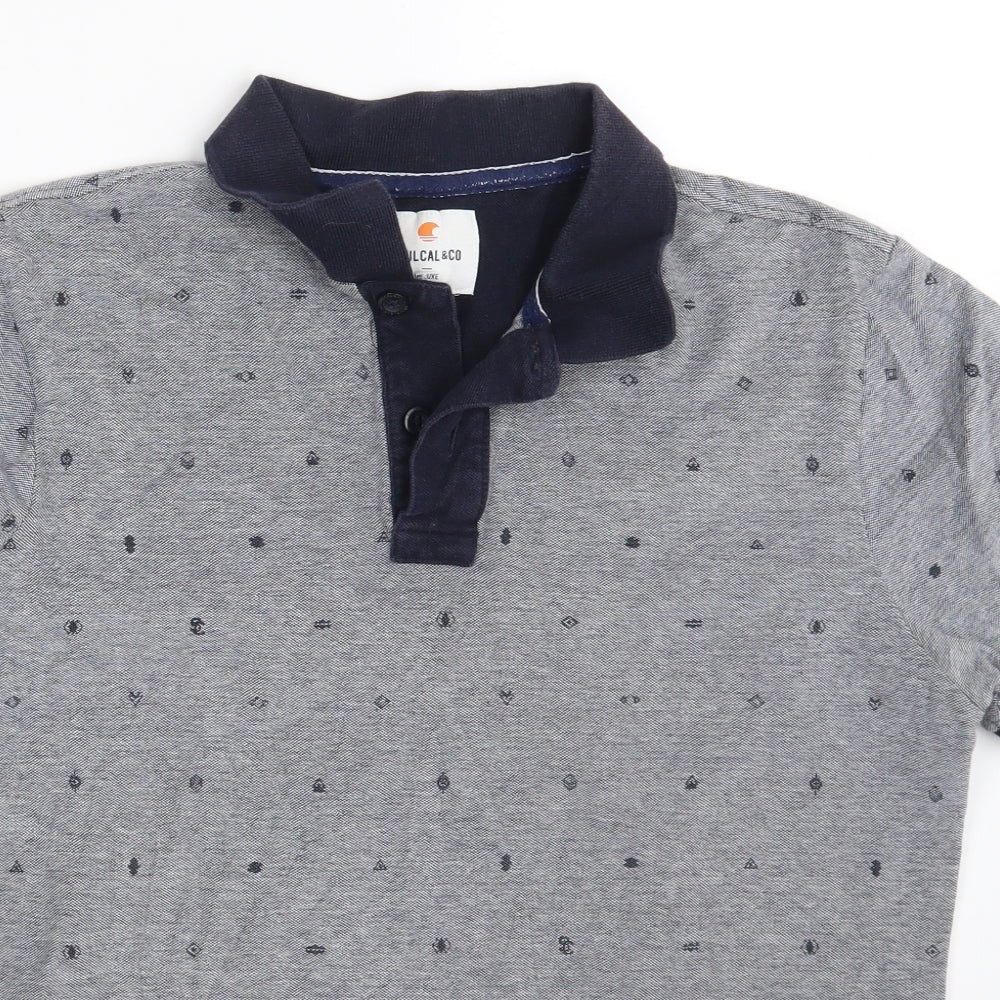 SoulCal & Co Mens Grey Polka Dot   Polo Size XL