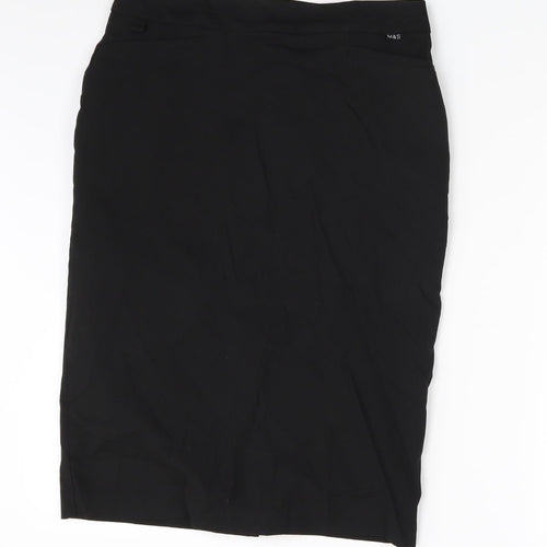 M&S Womens Black   A-Line Skirt Size 8