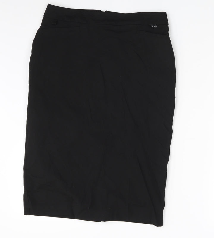 M&S Womens Black A-Line Skirt Size 8