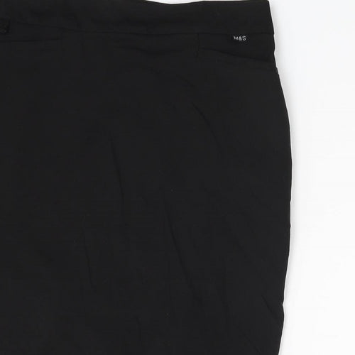 M&S Womens Black   A-Line Skirt Size 8