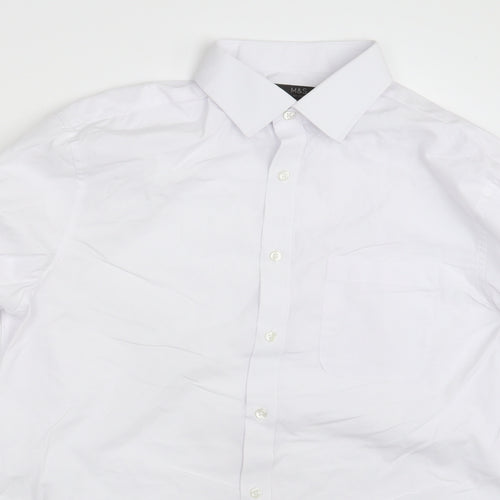 M&S Mens White    Button-Up Size 15.5