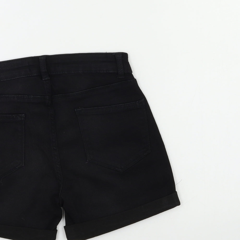 Denim & Co. Womens Black  Denim Cut-Off Shorts Size 4