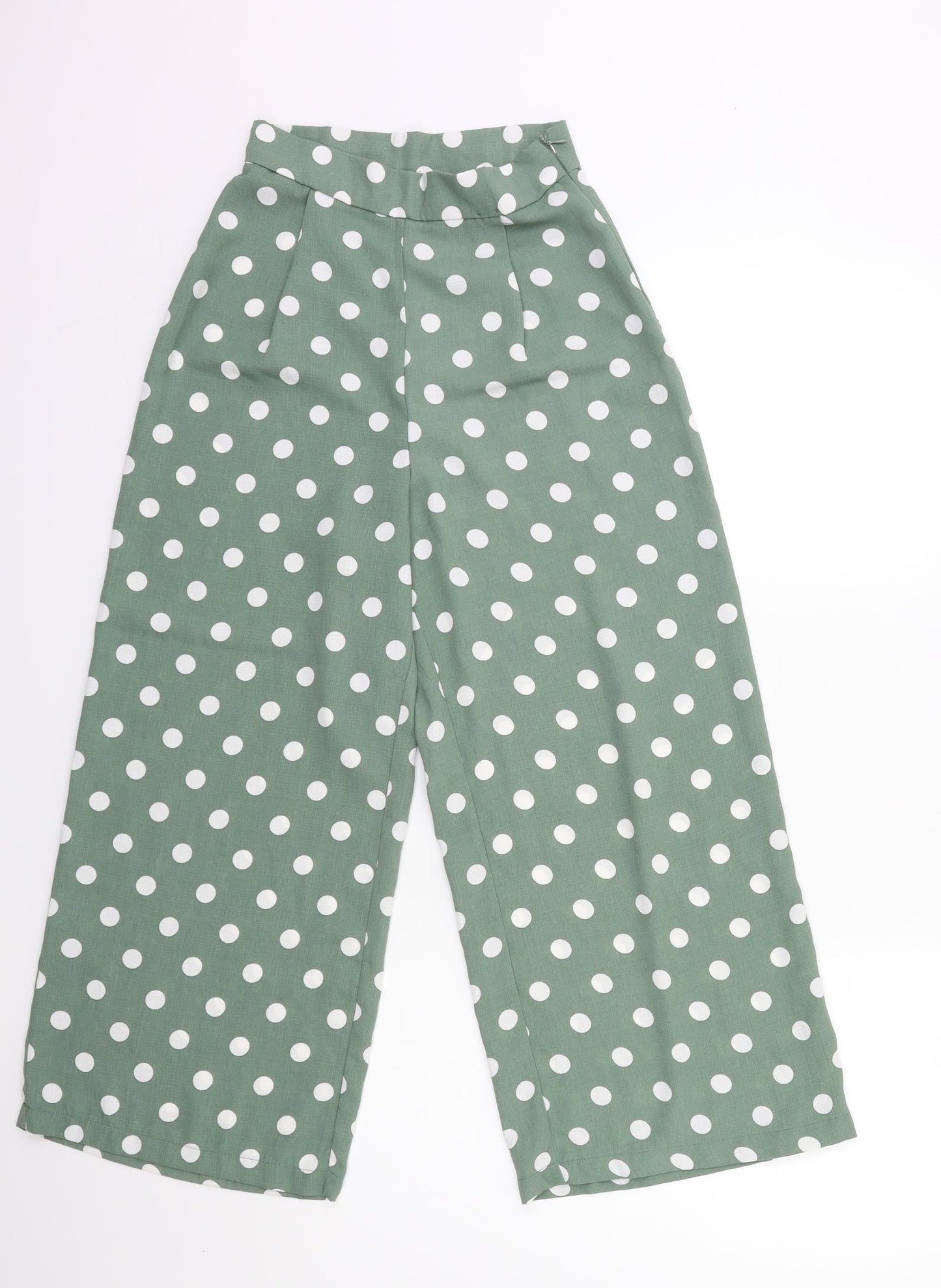 Primark Womens Green Polka Dot  Trousers  Size 4 L25 in