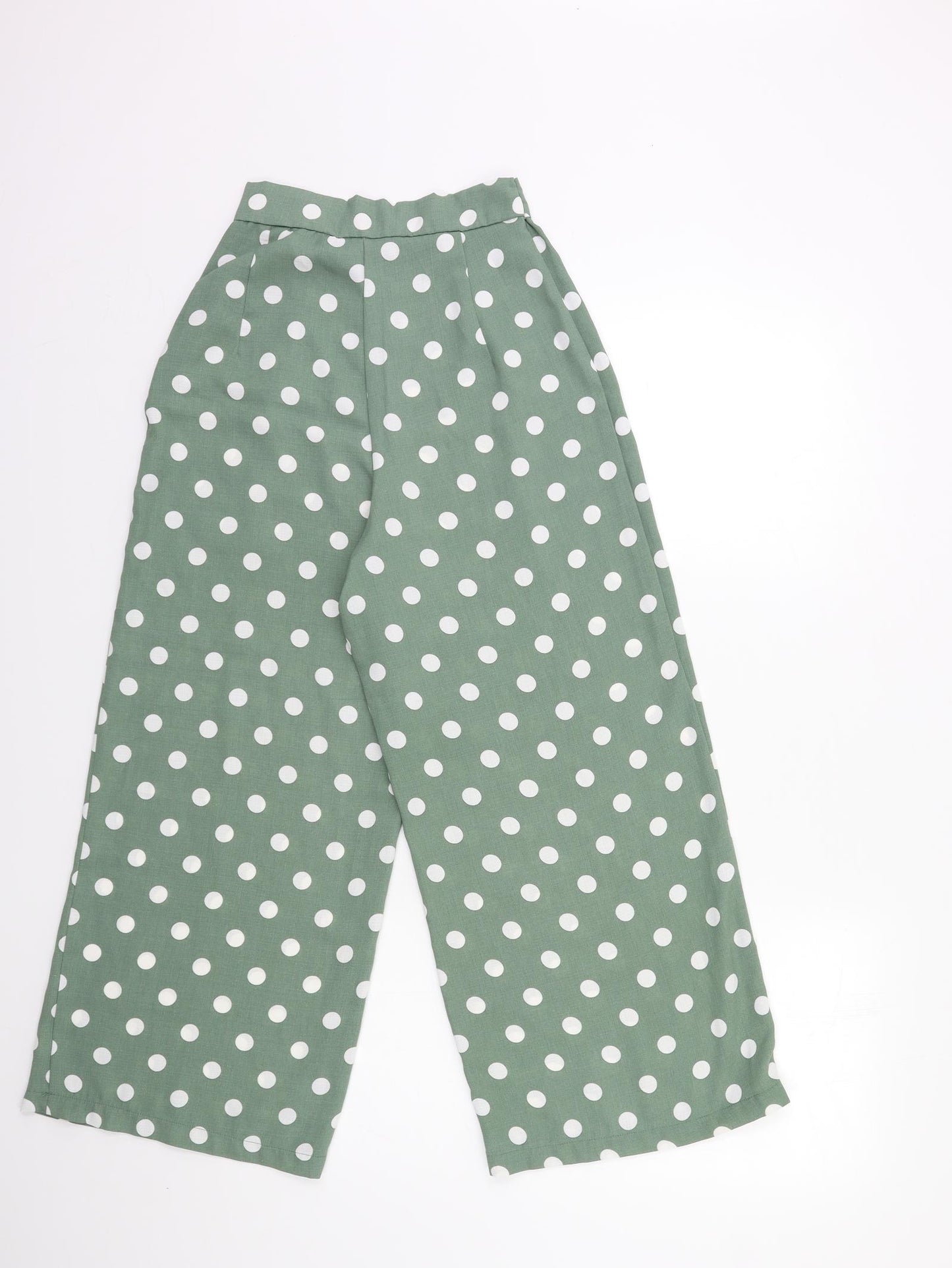 Primark Womens Green Polka Dot  Trousers  Size 4 L25 in