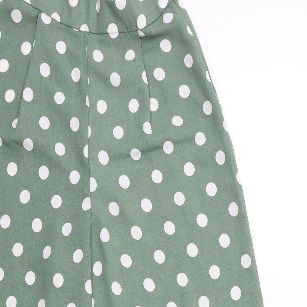 Primark Womens Green Polka Dot  Trousers  Size 4 L25 in