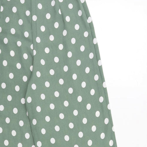 Primark Womens Green Polka Dot  Trousers  Size 4 L25 in