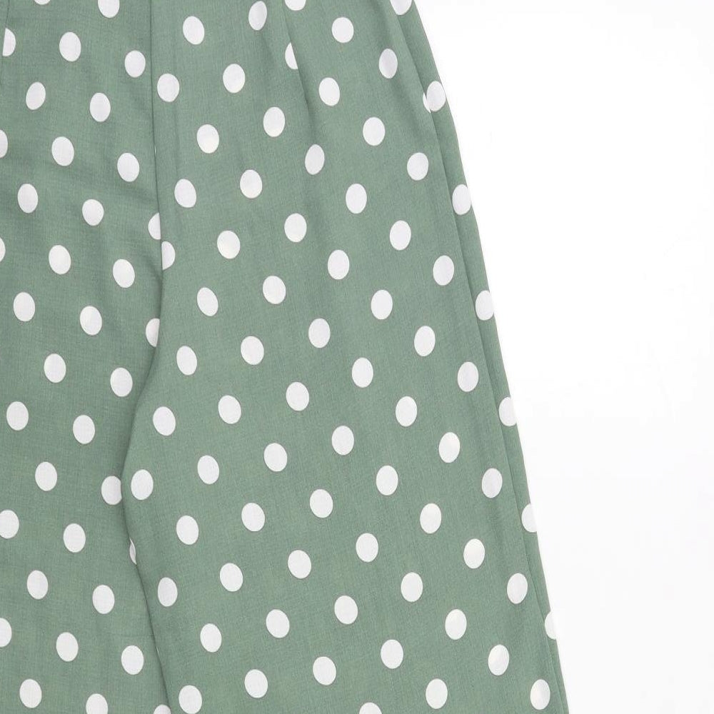 Primark Womens Green Polka Dot  Trousers  Size 4 L25 in