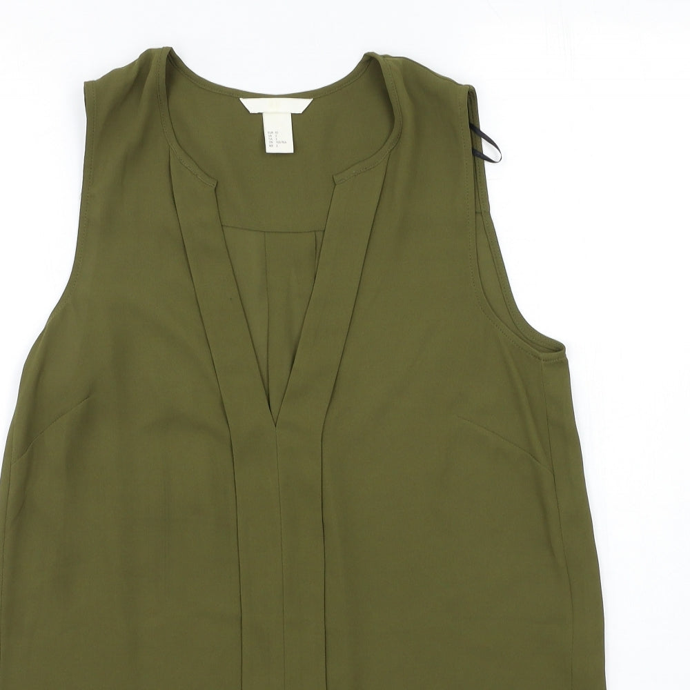 H&M Womens Green   Basic Blouse Size 4