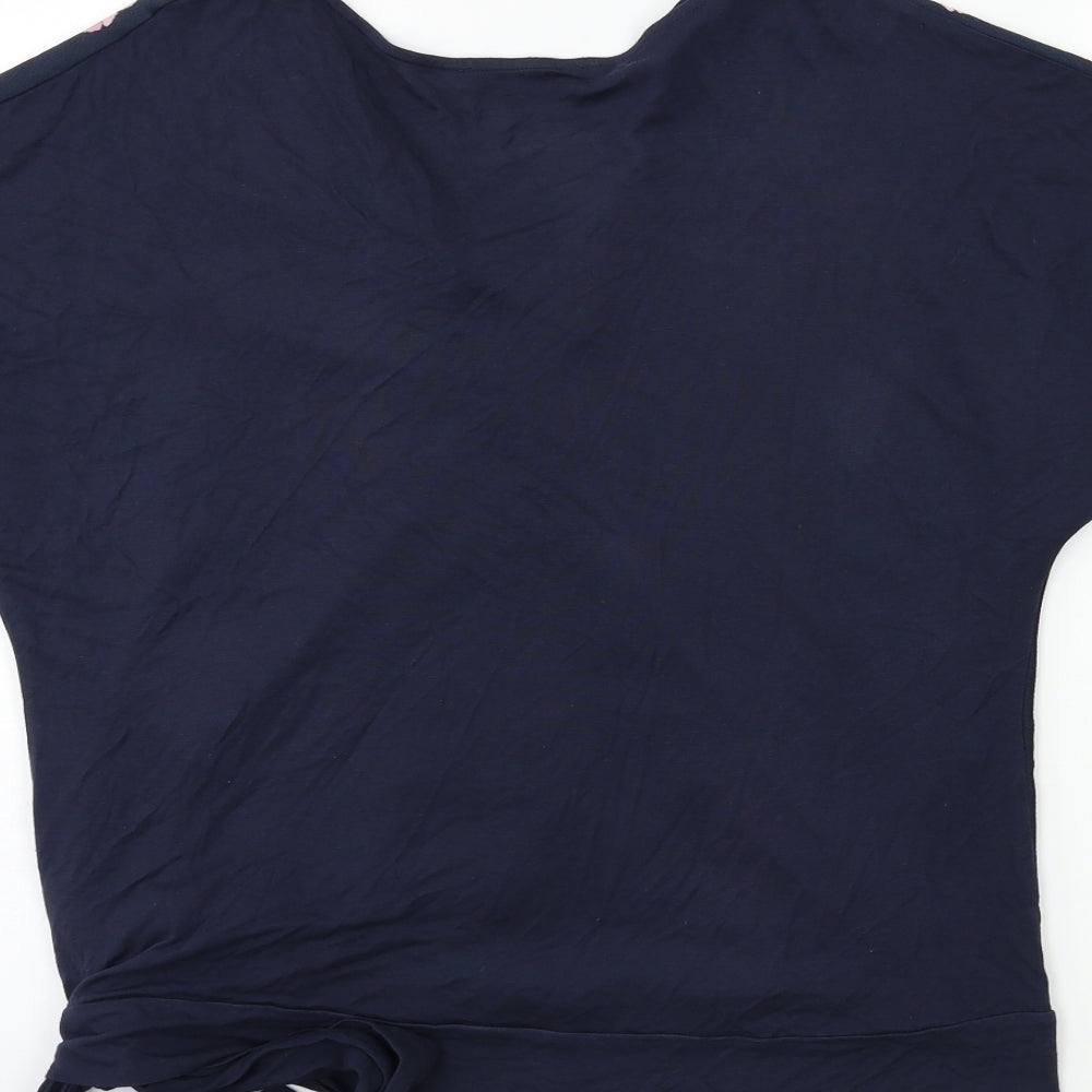 Oasis Womens Blue Floral  Basic Blouse Size M