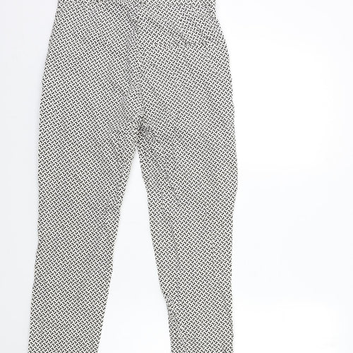 H&M Womens White Polka Dot  Trousers  Size 8 L27 in