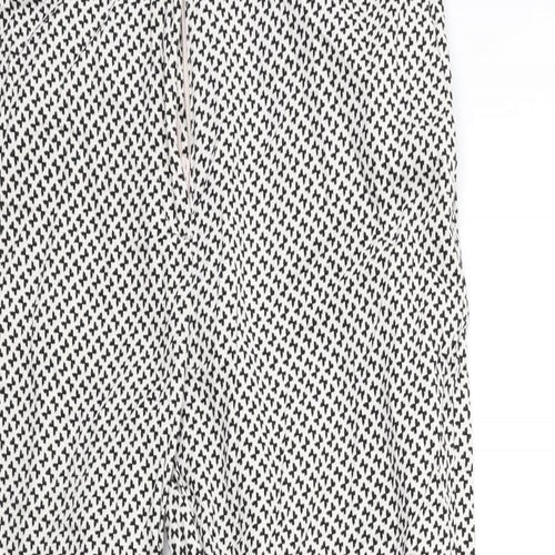 H&M Womens White Polka Dot  Trousers  Size 8 L27 in