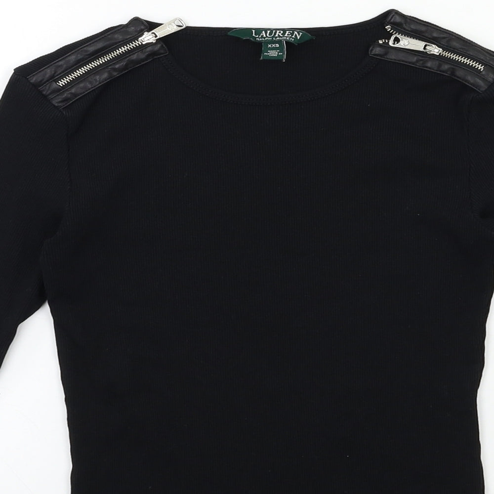 Ralph Lauren Womens Black   Basic T-Shirt Size 2XS