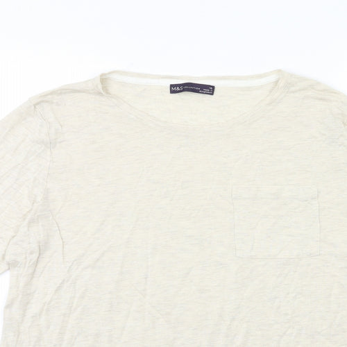 Marks and Spencer Womens Beige   Basic T-Shirt Size 16