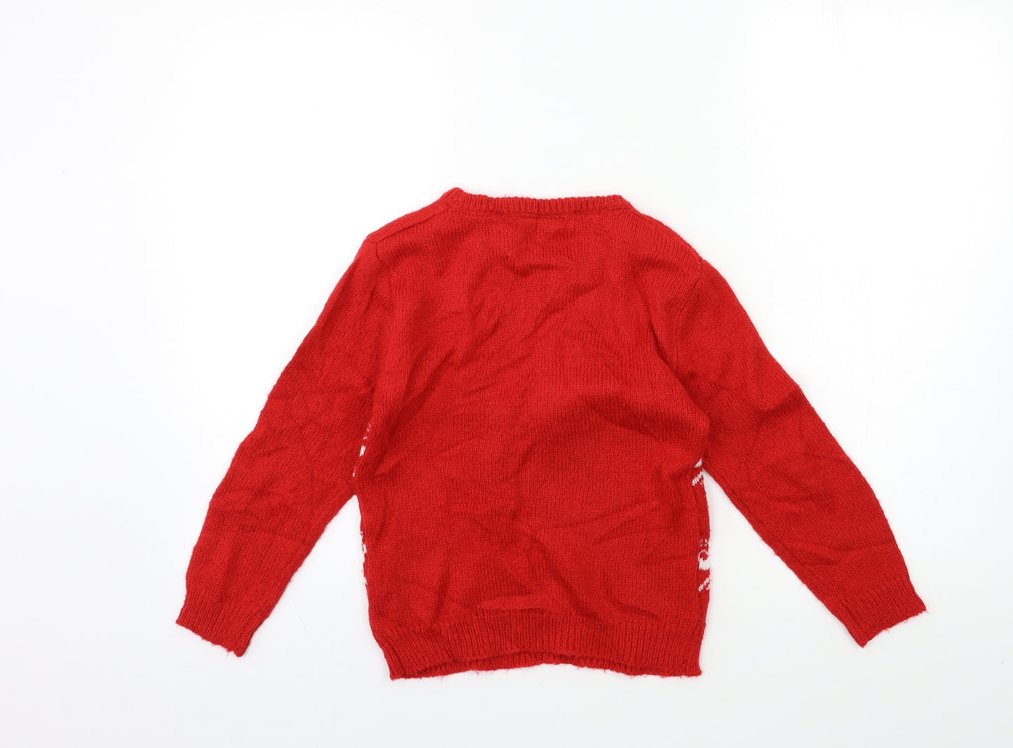 Disney Girls Red  Knit Pullover Jumper Size 8-9 Years  - MICKEY MOUSE