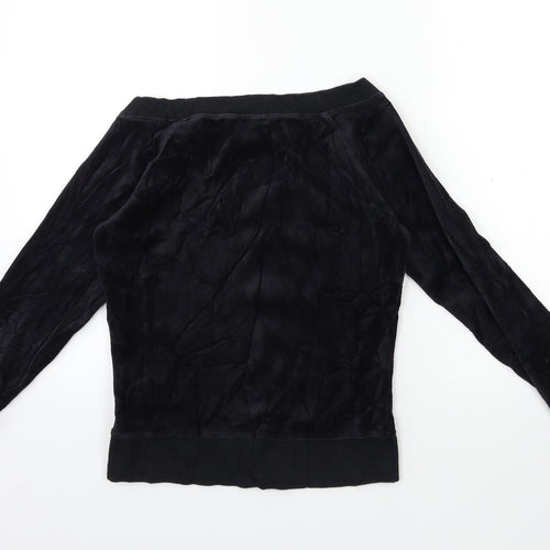 Remain Womens Black  Velour Pullover Sweatshirt Size S