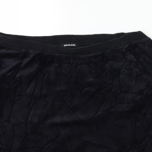 Remain Womens Black  Velour Pullover Sweatshirt Size S
