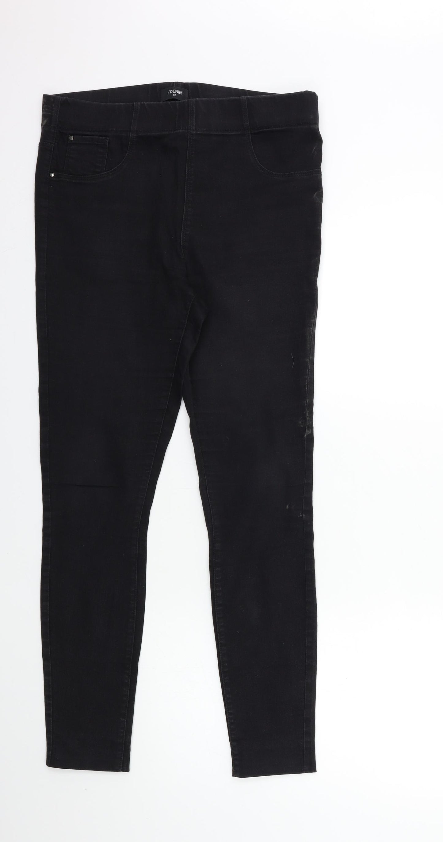 Matalan Womens Black  Denim Jegging Jeans Size 12 L28 in