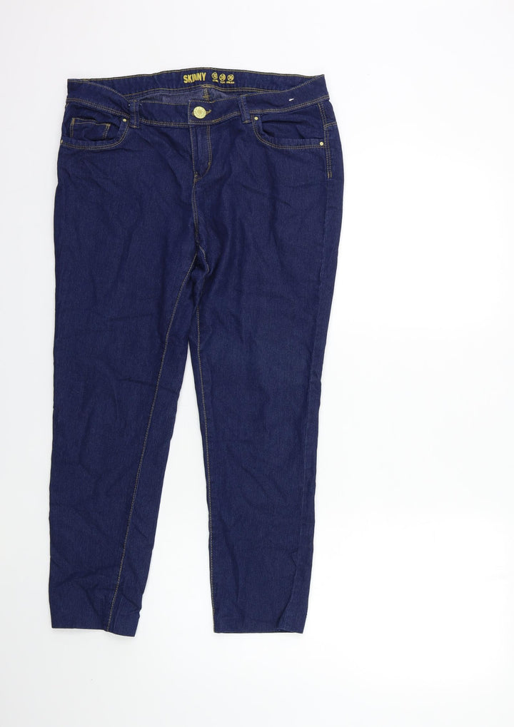 Denim & Co. Womens Blue Denim Skinny Jeans Size 10 L25 in