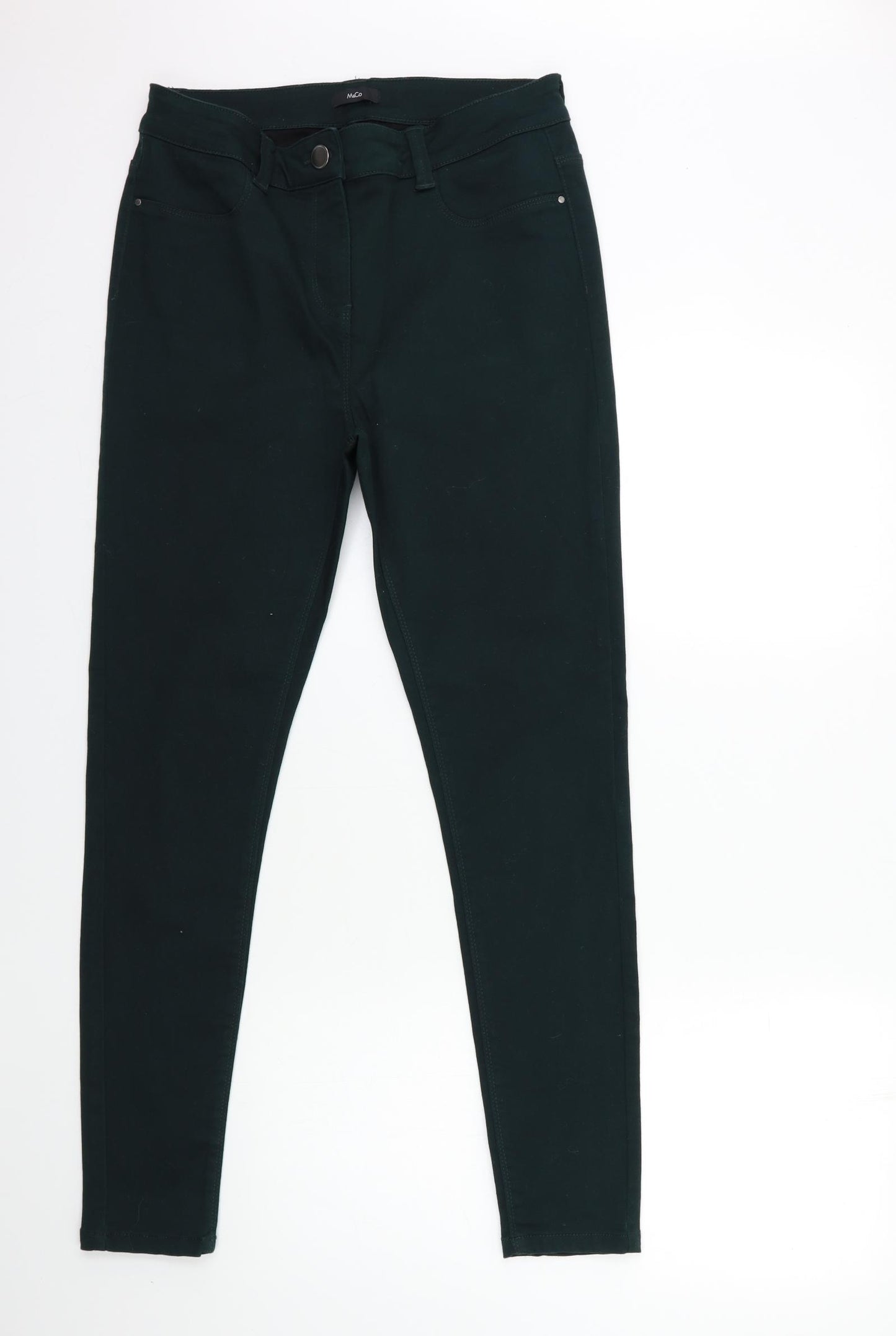 M&Co Womens Green  Denim Skinny Jeans Size 12 L30 in