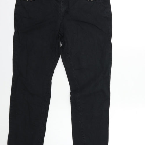Street One Womens Black  Denim Straight Jeans Size 34 in L25 in