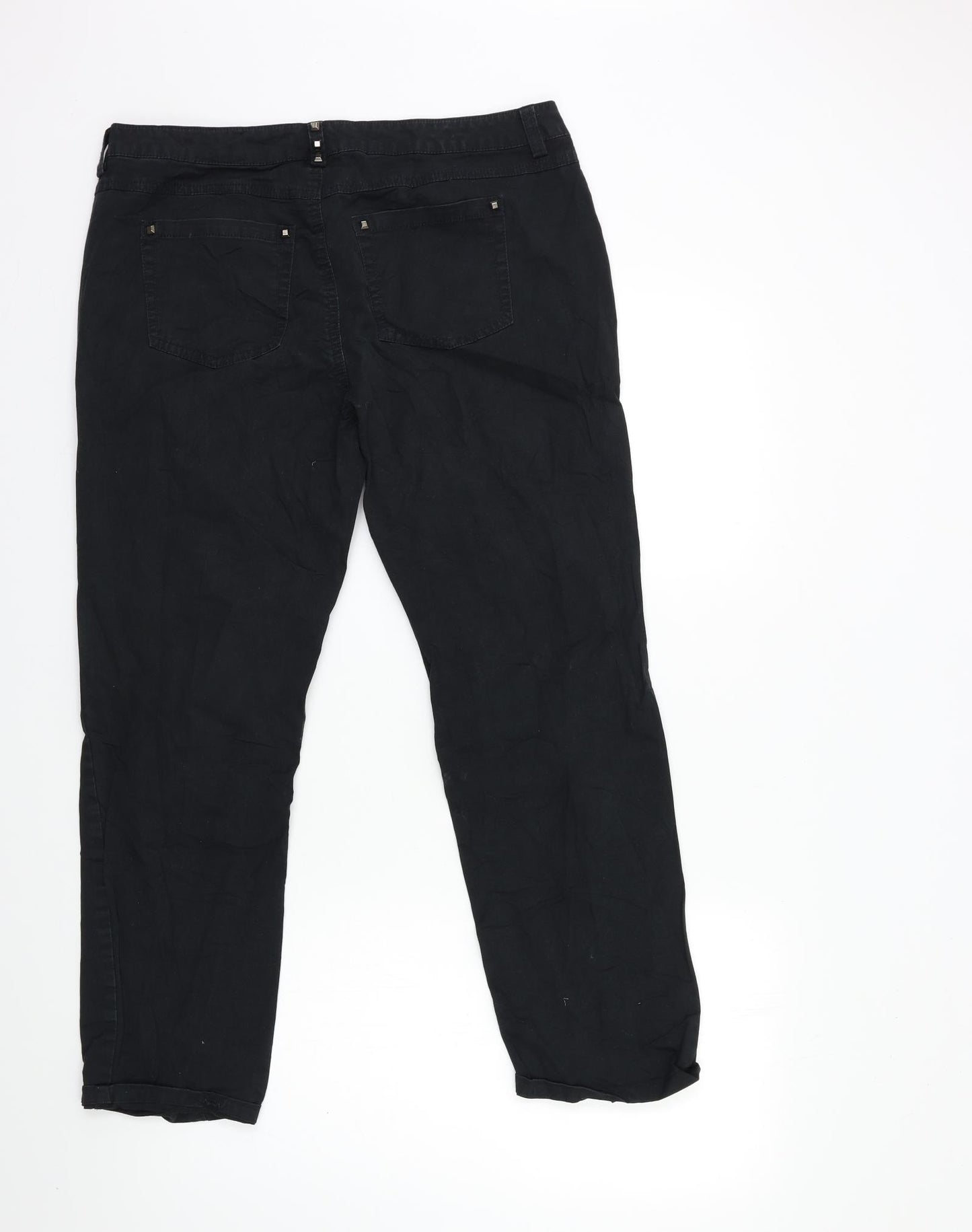 Street One Womens Black  Denim Straight Jeans Size 34 in L25 in