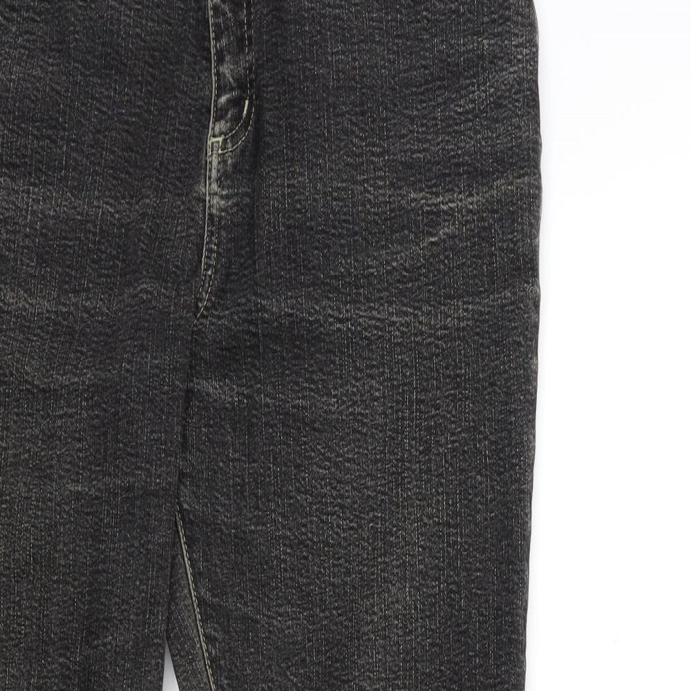 Per Una Womens Black  Denim Flared Jeans Size 12 L30 in