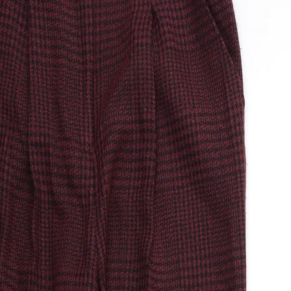 New Look Womens Red Check  Trousers  Size 8 L27 in