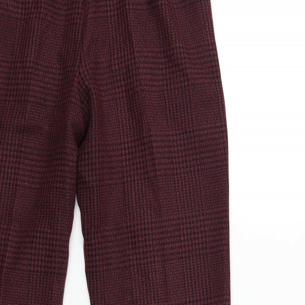 New Look Womens Red Check  Trousers  Size 8 L27 in