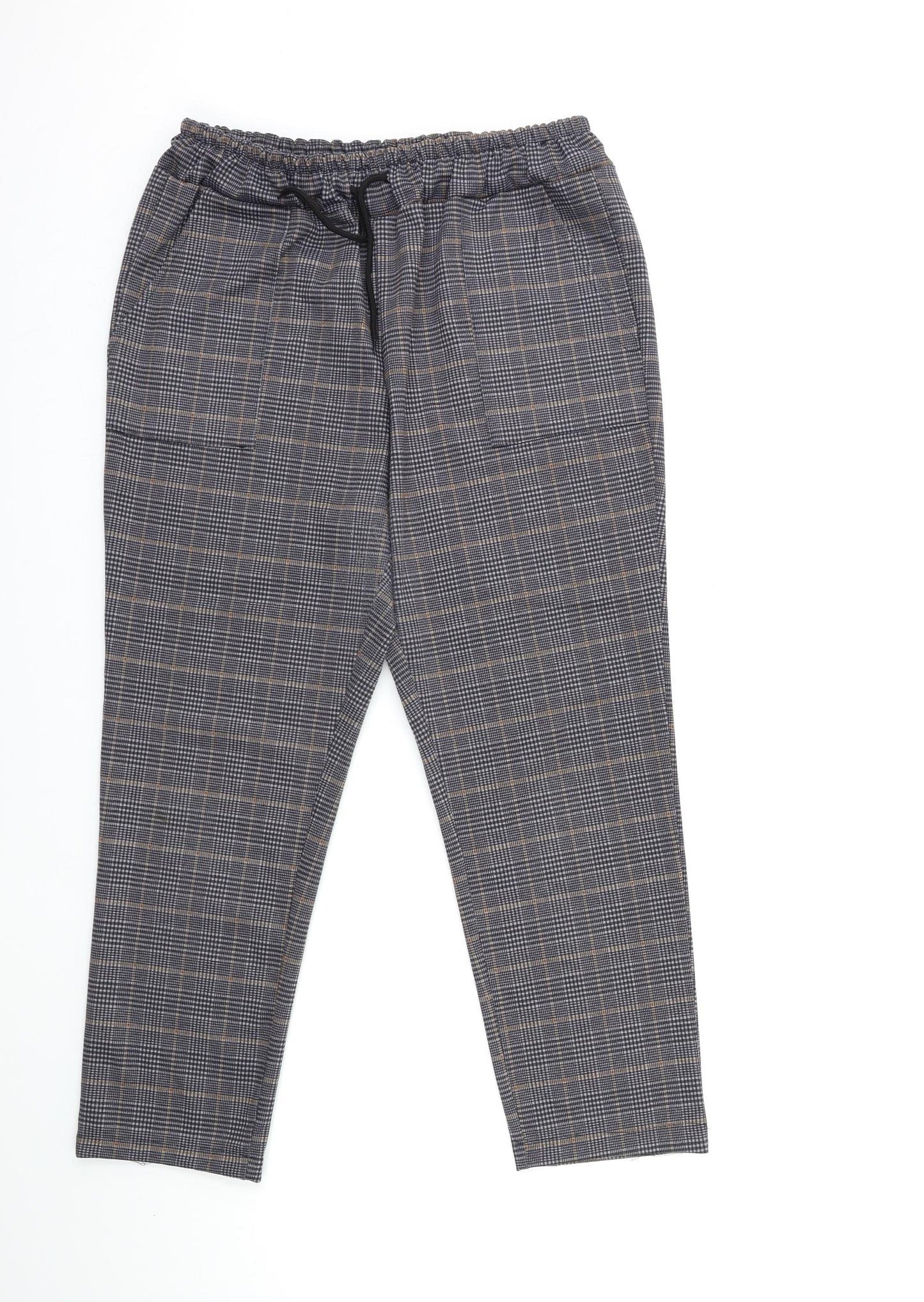 ROMWE Womens Blue Check  Trousers  Size XL L27 in