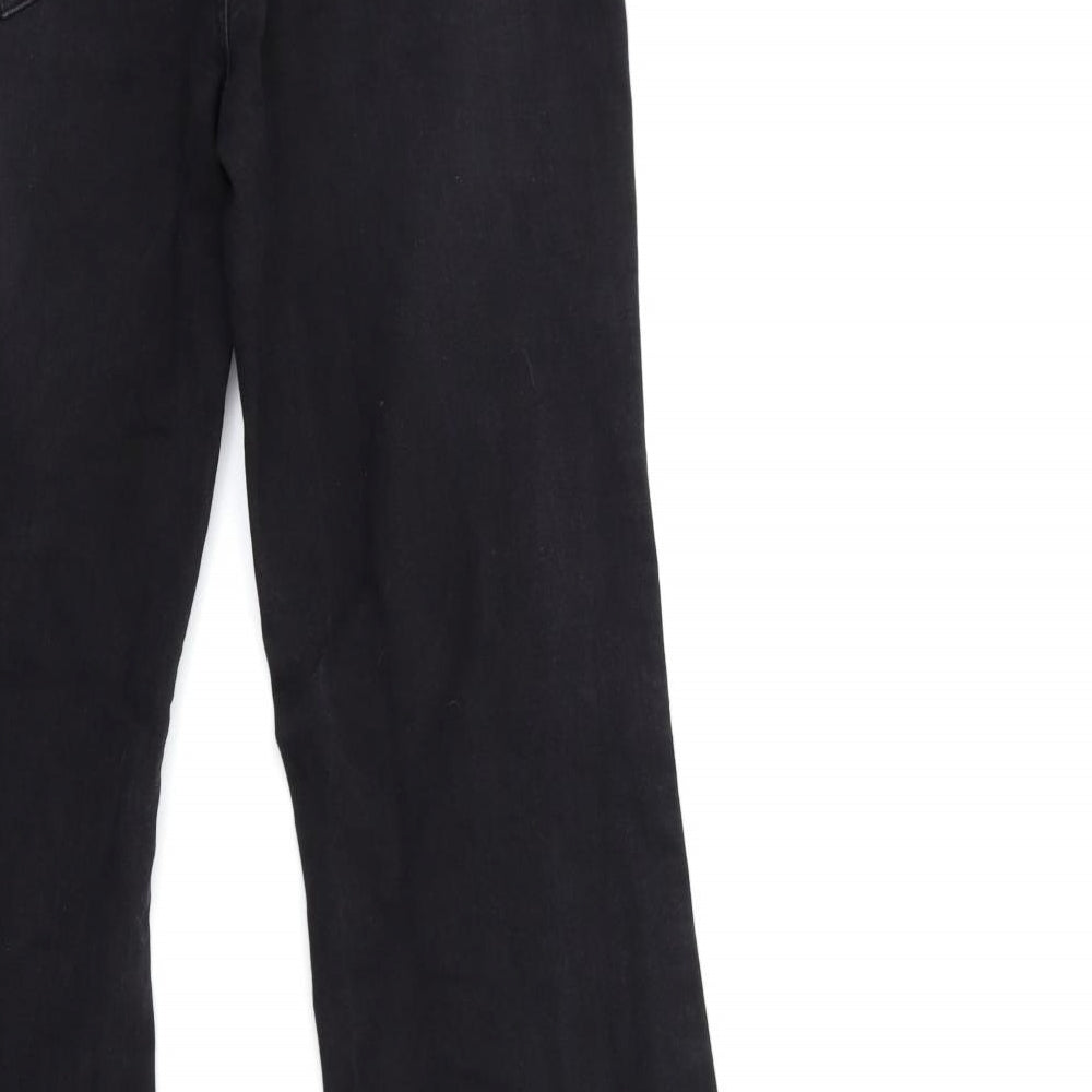 SheIn Womens Black  Denim Flared Jeans Size 32 in L33 in