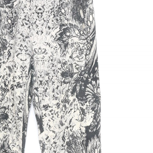 Preworn Womens Beige Floral  Trousers  Size 26 in L29 in
