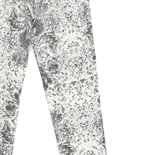 Preworn Womens Beige Floral  Trousers  Size 26 in L29 in