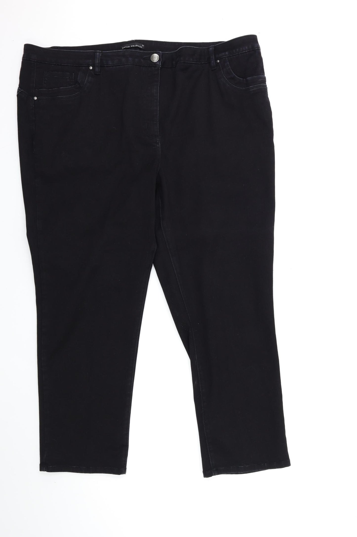 David Emanuel Womens Black  Denim Skinny Jeans Size 24 L28 in