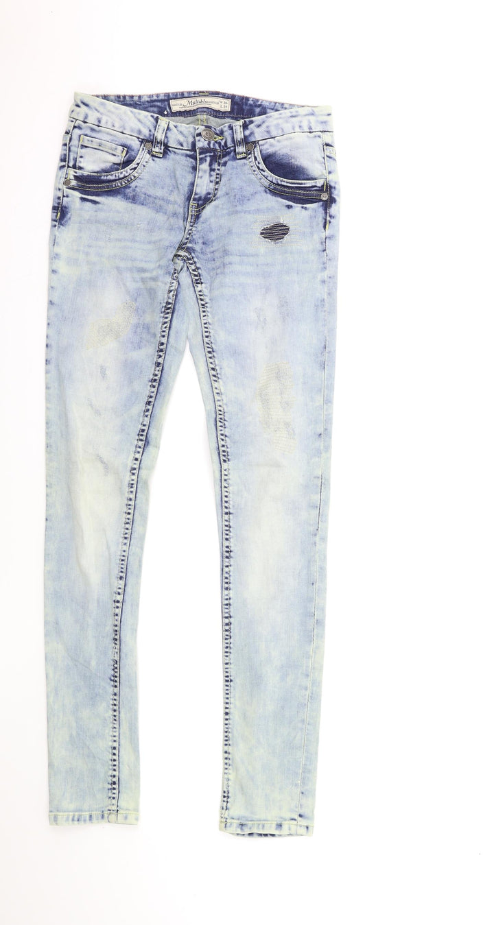 Multiblu Womens Blue Denim Skinny Jeans Size 36 in L34 in
