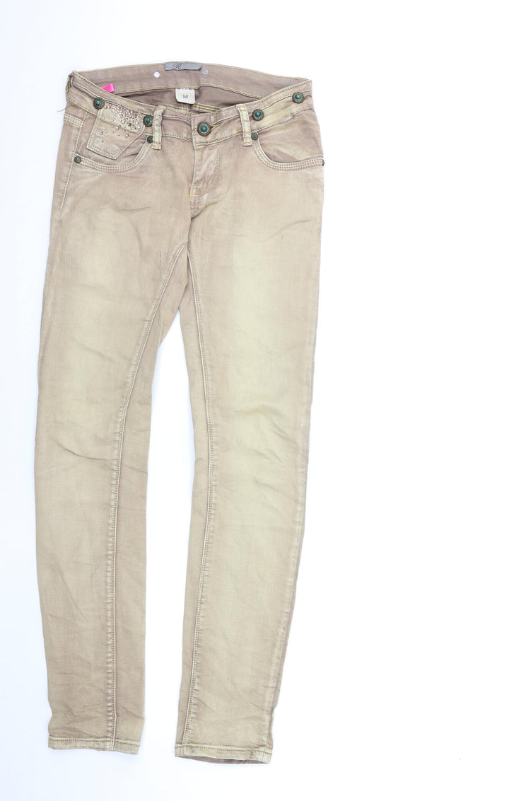 Preworn Womens Beige  Denim Skinny Jeans Size M L32 in