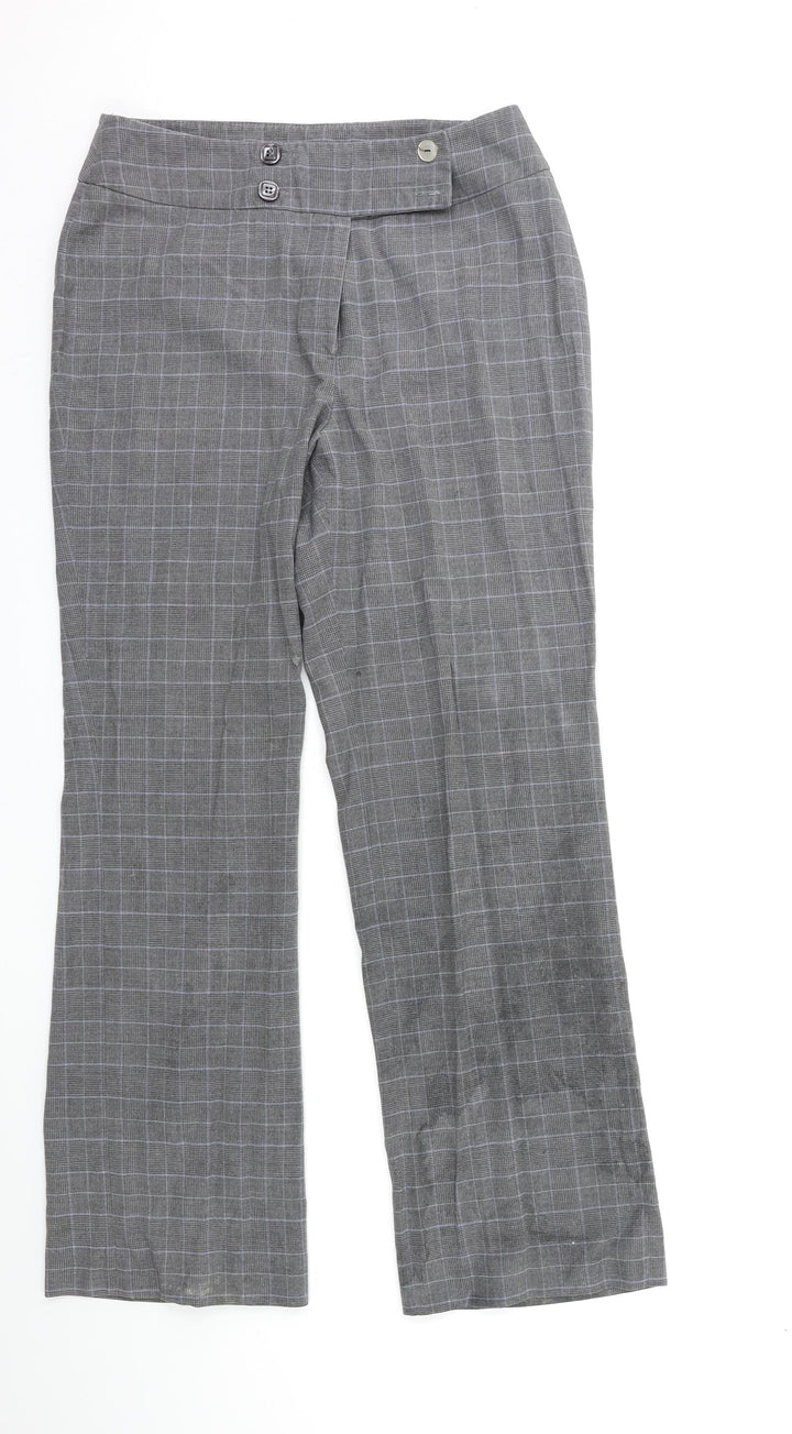 cc Womens Grey Check Trousers Size 10 L30 in