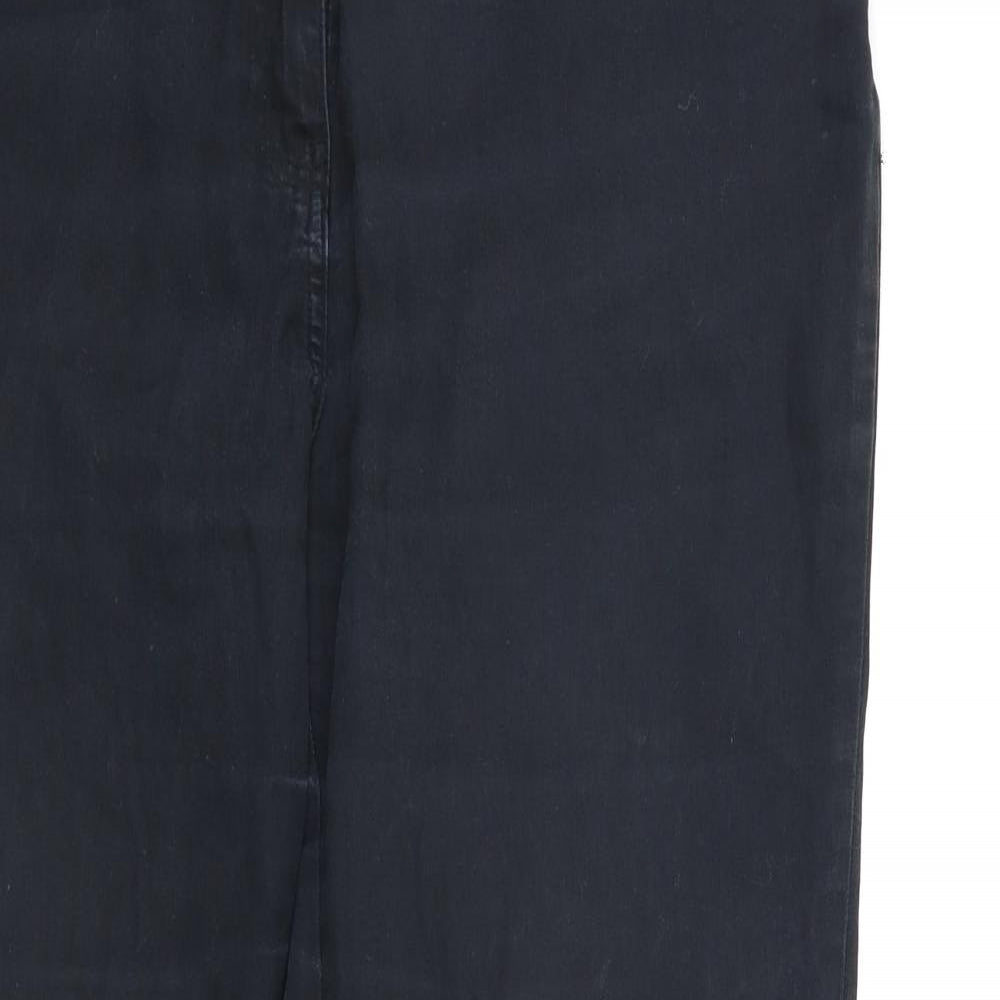 Preworn Womens Black  Denim Straight Jeans Size 18 L30 in