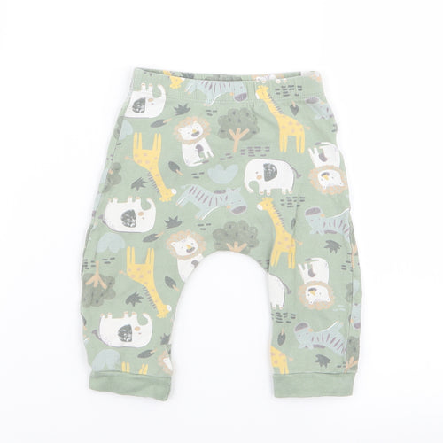 Matalan Boys Green Animal Print  Jogger Leggings Size 6-9 Months