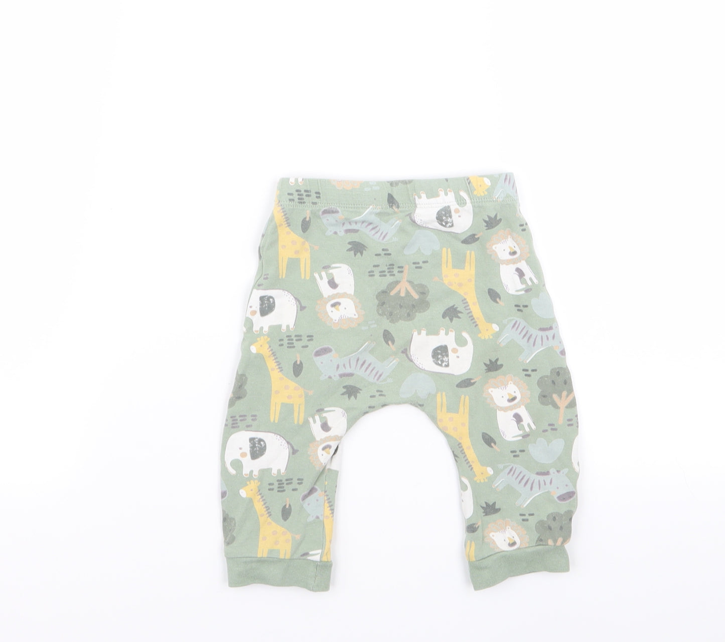 Matalan Boys Green Animal Print  Jogger Leggings Size 6-9 Months