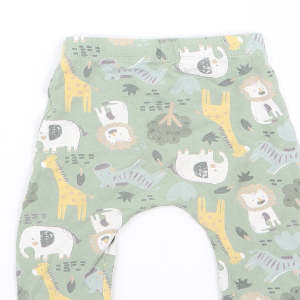 Matalan Boys Green Animal Print  Jogger Leggings Size 6-9 Months